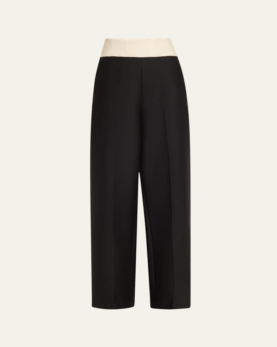 Dakota Corset-Waist Straight-Leg Trousers